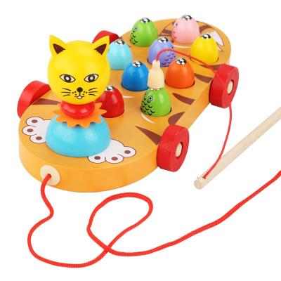 China Play and study of wooden educational magnetic fishing toy lovely baby clog toy wholesale for sale