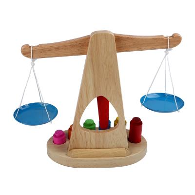 China Cute wooden balance scale toy burlywood design early education play and study for sale