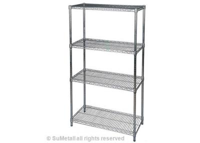 China Shelving do fio de Chrome do metal de 4 níveis, armazenamento de fio do agregado familiar que arquiva 36