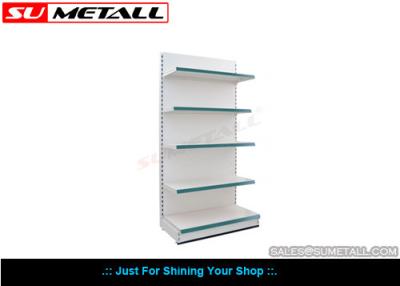 China Flat Back Panel Supermarket Display Shelf / Single Sided Gondola Shelving for sale