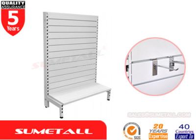 China Shop Display Supermarket Gondola Store Shelving With Slat Wall Backing for sale