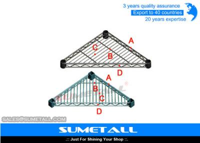 China Triangle Shaped Chrome Wire Shelving , Stainless Steel Wire Shelves For Garage / Kitchen for sale