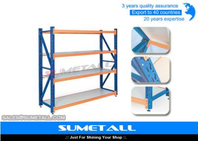 China Steel Medium Duty Long Span Shelving / Warehouse Storage Shelves Unit for sale