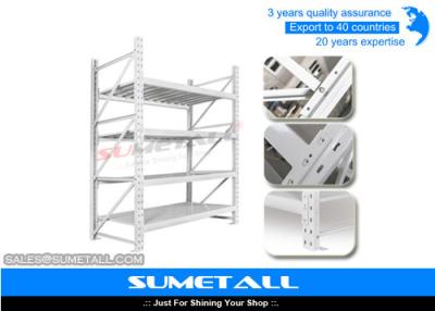 China Heavy Duty Long Span Shelving Warehouse Storage Racks Galvanized Surface for sale