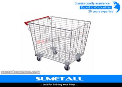 China Medium Duty Wire Steel Supermarket Metal Storage Cage With Wheels For Retailers for sale