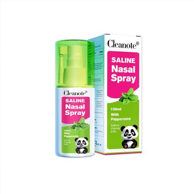 China 0.9% NaCl 100ml Saline Nose Spray With Peppermint For Adult Nasal Refreshing for sale