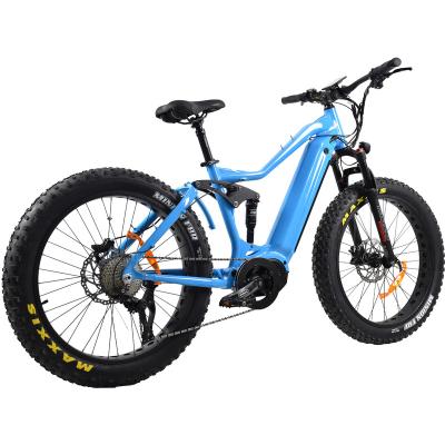 China New Fat Tire 750W 1000W Aluminum Alloy Full Power Big Mountain Electric Bike Suspension Ebike for sale