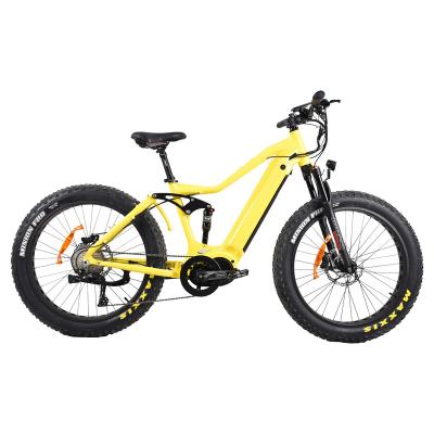 China Full Suspension Aluminum Alloy Bicycle 750W 1000W Motor Fat Tire Mountain Electric Bicycle Electric Bike For Adult Man for sale