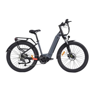 China Aluminum alloy 26inch 48v 14ah 7speed gears city aluminum mid drive lcd display disc brake alloy bafang electric bicycle for sale