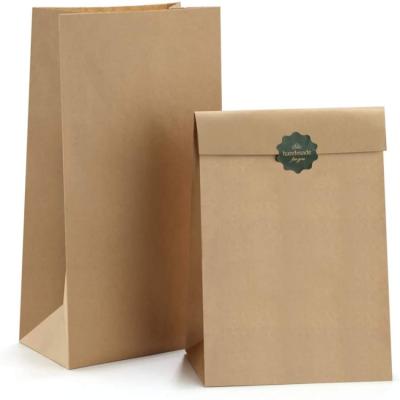 China Recycled Materials Custom For Food Grade Kraft Paper Bag Recycled Brown Paper Bag With Logo Printed Kraft Paper Bag for sale