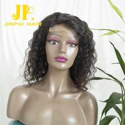 China JP New Superb Brazilian Hair 100% Virgin Brazilian Hair Transparent Swiss Curly Bob Wig HD Wave Lace Front Wigs For Black Women for sale