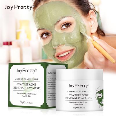 China Whitening Face Clay Mask Natural Tea Tree Serum Mud Mask Acne Removal Deep Cleansing Pimples Against Blackhead for sale