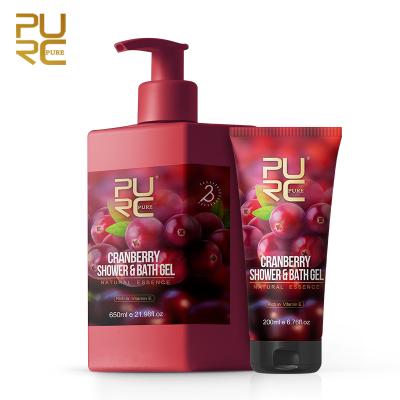 China PURC Brand Cranberry Extract Vitamin E Body Wash Skin Shower Gel Herbal Foam Whitening for sale