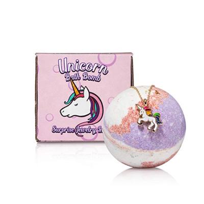 China Homemade Luxury Natural Organic Hemp Unicorn Bath Bomb Fizzy Bath Bombs Vegan With Toy Inside Jewelry for sale