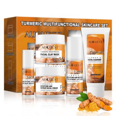 China Private Label Face Korean Natural Turmeric Organic Anti Aging Acne Exfoliating Skin Care Sets Products for sale