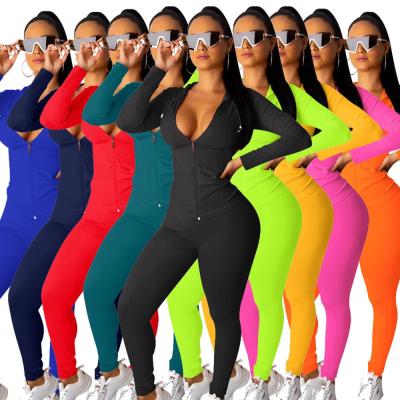 China Breathable 2021 Cotton Sets Joggers Gym Suit Sweatsuit Sets Sports Women Tracksuit Two Piece Set for sale