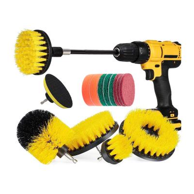 China Sustainable Cordless Power Scrubber Cleaning Tools Drill Clean Brush Set With Scouring Pad for sale