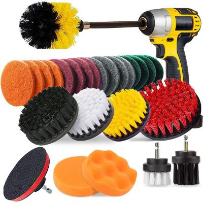 China Sustainable Factory Price 27 PCS Power Scrubber DrillBrushes Set  Cleaning Tool Brush For Cleaning Kitchen Car for sale