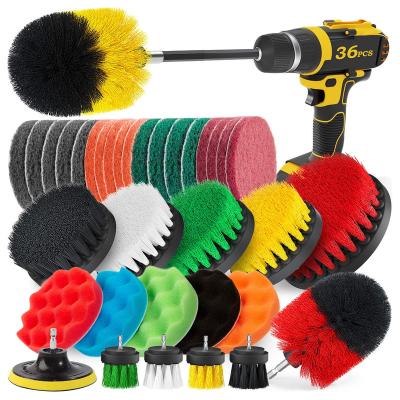 China Sustainable 36 PCS Drill Clean Brush Cleaning Attachments Set Power Scrubber Brush For Car Kitchen Cleaning for sale