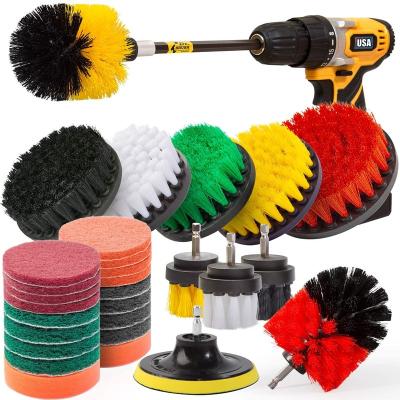 China Sustainable 30PCS Extend Attachment All Purpose Scrubber Detailing Brush Electric Drill Cleaning Brush Attachment Set For Car for sale