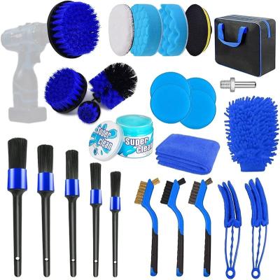 China Sustainable 27PCS Car Detailing Brush Set Car Detailing Drill Brush Set, Car Detailing Brushes for sale