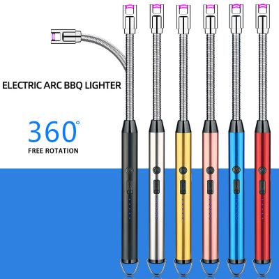 China Rechargeable Long Stick Plasma Candle Lighter Electric BBQ Lighter Custom USB Arc Lighter For Kitchen Outdoor Camping for sale