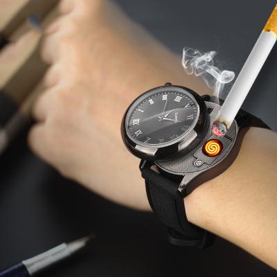 China Minimalist New Cigar Usb Rechargeable Electric Lighter Watch Cigarette Electronic Windproof Wrist Watch with Lighter Custom Logo Minimalist for sale