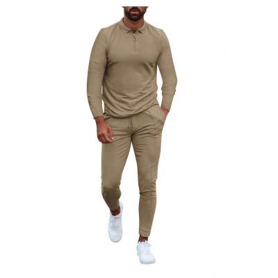 China Lowest Price Solid Color Breathable Logo Men Two Piece Set Custom Tracker Set Tracksuits Sweatsuit For Men for sale