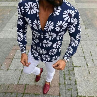 China Anti-pilling 2021 fashion long sleeve printed casual shirts for men's printing shirts wholesale men's T-shirt for sale