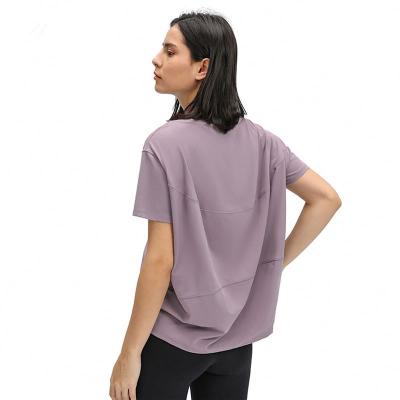 China 2021 Women's Fashionable Short Sleeve Comfortable Sportswear Yoga Wear Summer Tops Workout Gym Top T-Shirt COCOPY Anti-wrinkle for sale