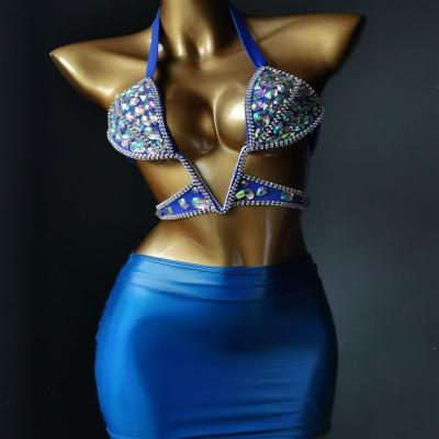 China New Arrival Breathable Swimwear Rhinestone Bra And Panty Sexy Bikini Set Swimwear For Women 2022 Fashion Clothes for sale