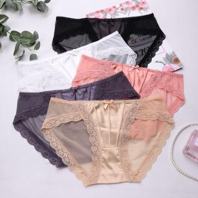 China Women's Underwear Sexy Panties Breathable Lace Sexy Panties Plus Size Hot Transparent Hipster Customized for sale