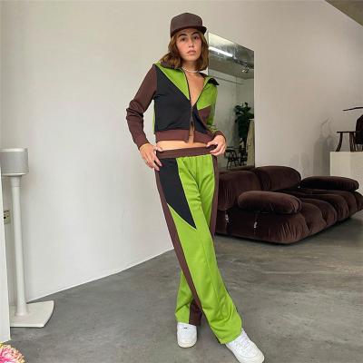 China New Arrival Breathable Customized Women's Casual Two Piece Pants Sets Long Sleeve Zipper Upper Autumn Sports Clothing Fashion 2020 for sale