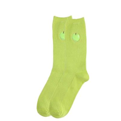 China XINQI OEM/ODM Retro Ladies Socks QUICK DRY Embroidered Fruit Cotton Socks Female Korean Wholesale Custom for sale