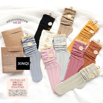 China XINQI OEM/ODM QUICK DRY slouch socks for women spring and summer women crew Japanese elastic thin hollow mesh vintage breathable scrunchie for sale