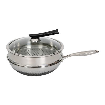 China Single Sale Multi Function Factory Coating Non-Stick Stainless Steel Electric Wok With Glass Cover for sale