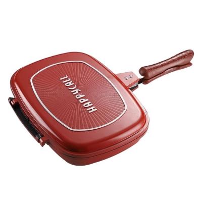 China Traditional high quality cookware aluminum alloy non-stick square double sided barbecue pan for sale