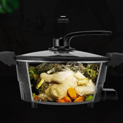 China 2022 Single Whole Turned Smokeless Electric Hot Pot Home Non Stick Multicooker Electric Pressure Cooker for sale