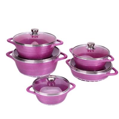 China Sustainable specially designed multifunctional cookware set multi-size and multicolor aluminum alloy cookware set for sale