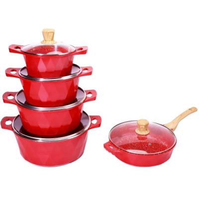 China Sustainable new multifunctional cookware set produced in China a variety of colors to choose from aluminum cookware set for sale