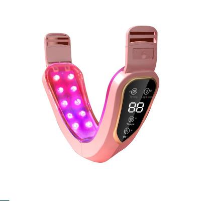 China Face Lift LED Photon Therapy V Shape Slimming Massager Electric Vibration Face Skin Beauty Facial Lifting Micro-Current Equipment for sale