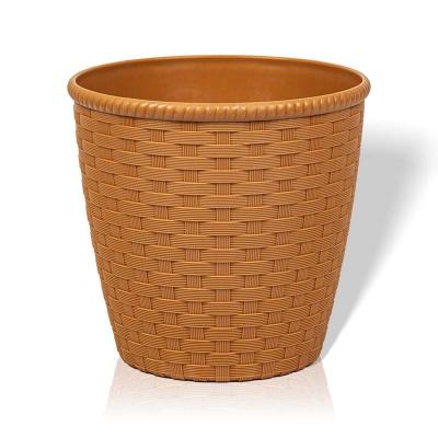 China Garden Decoration Vine Like Braided Imitation Flowerpot Flower Pot Balcony PP Plastic Multi Material Pot New for sale