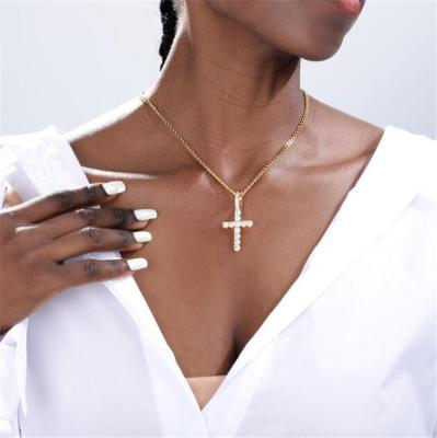 China Accessories Punk Zircon Jewelry Hip Hop Personality Cross Pendant Necklaces For Men And Women for sale