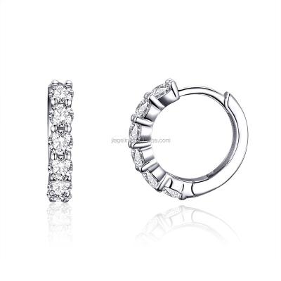 China Hot Selling Anti Allergy 925 Sterling Silver Round Shape Cubic Zirconia Hot Sale Circle Stud Earrings For Women for sale