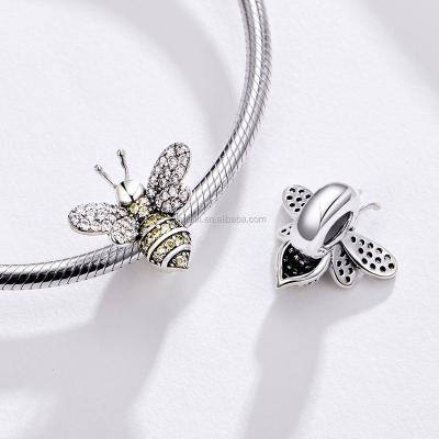 China Animal bracelet 925 Sterling Silver Charm Bead cute METAL bee charm bead for sale