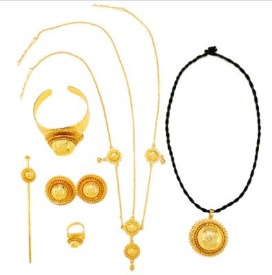 China TRENDY metal set hot-sell gold plated jewelry set six-piece set for sale