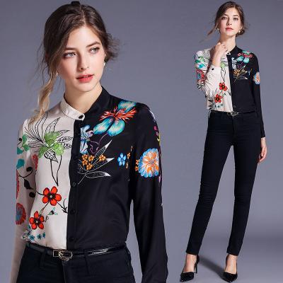 China Anti-pilling in stock 2021 autumn fashion wholesale fashion ladies all-match shirt women's elegant casual long-sleeved clothing for sale