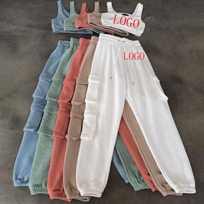 China 2022 Anti-wrinkle Customize Sweatpants 2 Pieces Set Women Sweatpants Suits Women Dress Pants Two Piece Set for sale