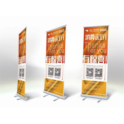 China Waterproof In Marketing Aluminum Base Led Roll Up Fabric Banners Stand Up Advertising Display for sale