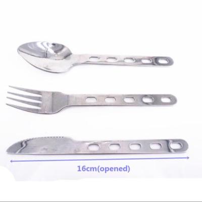 China Durable Outdoor Camping Stainless Steel Flatware Sets Cutlery Set Spoon Fork Knife 3pcs Dinnerware Tableware for sale